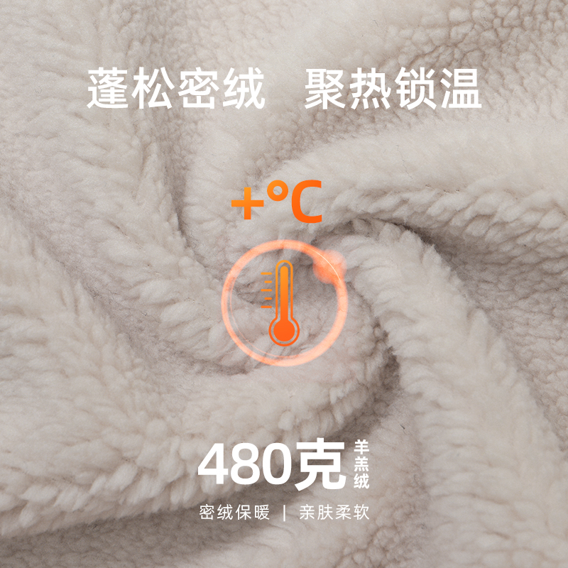 熊猫户外抓绒衣夹克外套男女摇粒绒双面绒冲锋衣内胆立领连帽卫衣