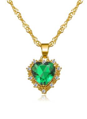 Wedding dinner Heart-shaped crystal zircon necklace心形项链