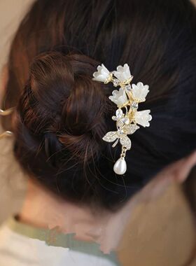 超仙铃兰花U型发簪古风汉服
