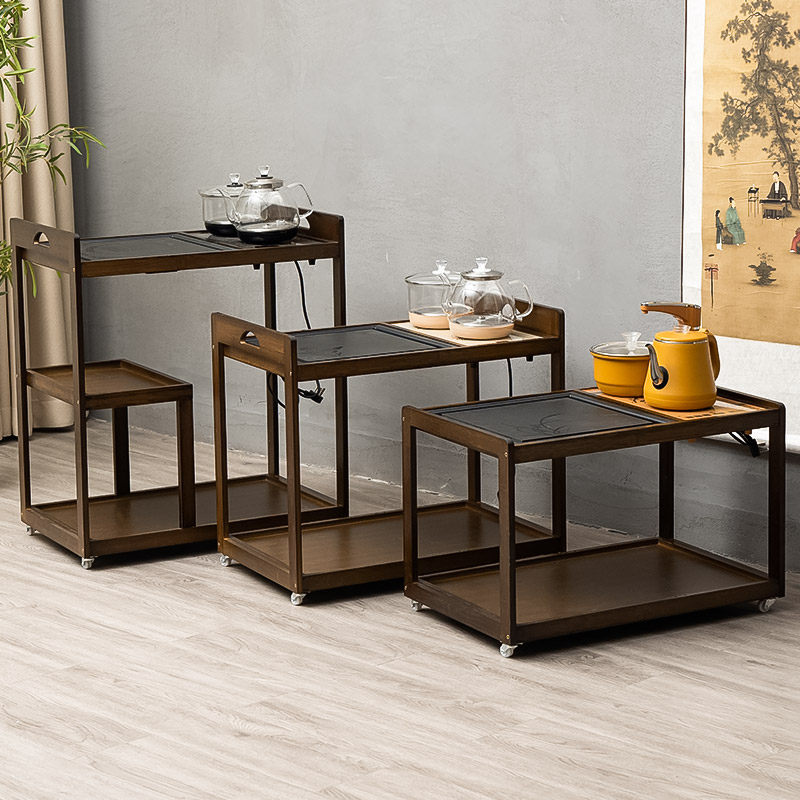 Mobile tea table tea table household tea cabinet simple small tea cart tea tray Kung Fu tea set tea rack