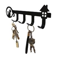 Wall Mounted Key Holder 4 Hooks Hanging Rack Cat Cat