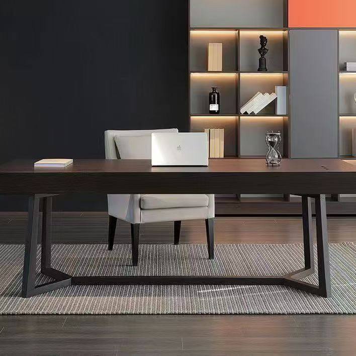 意式极简书房书桌家用轻奢现代简约设计师电脑桌烟熏实木办公桌子,淘宝优惠券,粉丝福利购,淘宝优惠卷