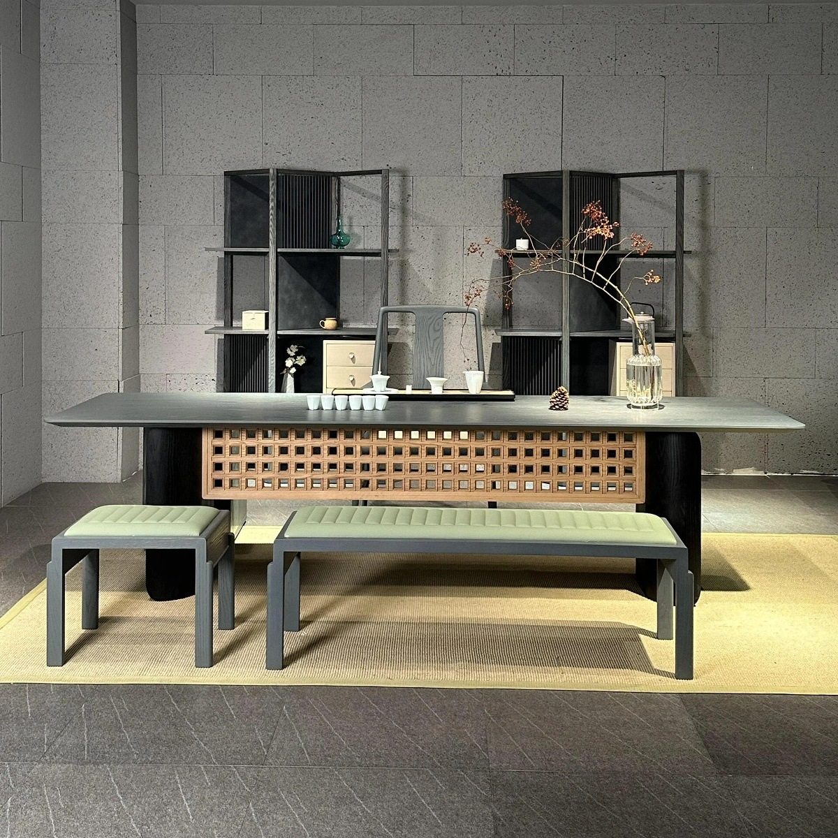 新中式茶桌椅组合现代简约实木艺术茶台民宿家用酒店办公室售楼处,淘宝优惠券,粉丝福利购,淘宝优惠卷