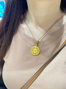 金包银八宝罗盘吊坠女款不掉色