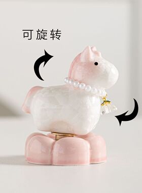 唐三彩小马可旋转陶瓷摆件景德镇马年洛阳工艺把玩陈设摆饰