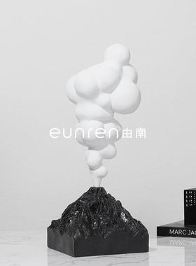 北欧创意抽象火山爆发树脂摆件客厅家居客厅桌面房间摆设软装饰品
