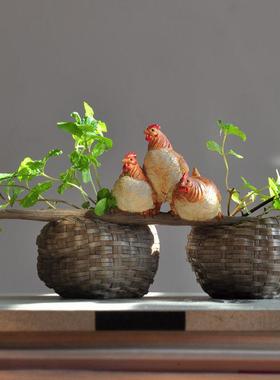 创意鸡摆件可爱家居装饰品情侣桌面办公室老公送父亲的礼物