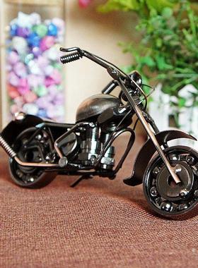 金属摩托车铁艺模型摆件家居装饰品个性卧室办公书桌礼物多款可选