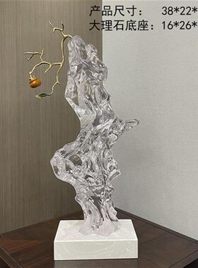 新中式白菜玄关招财摆件酒店大堂售楼处L透明树脂雕塑公司装饰品