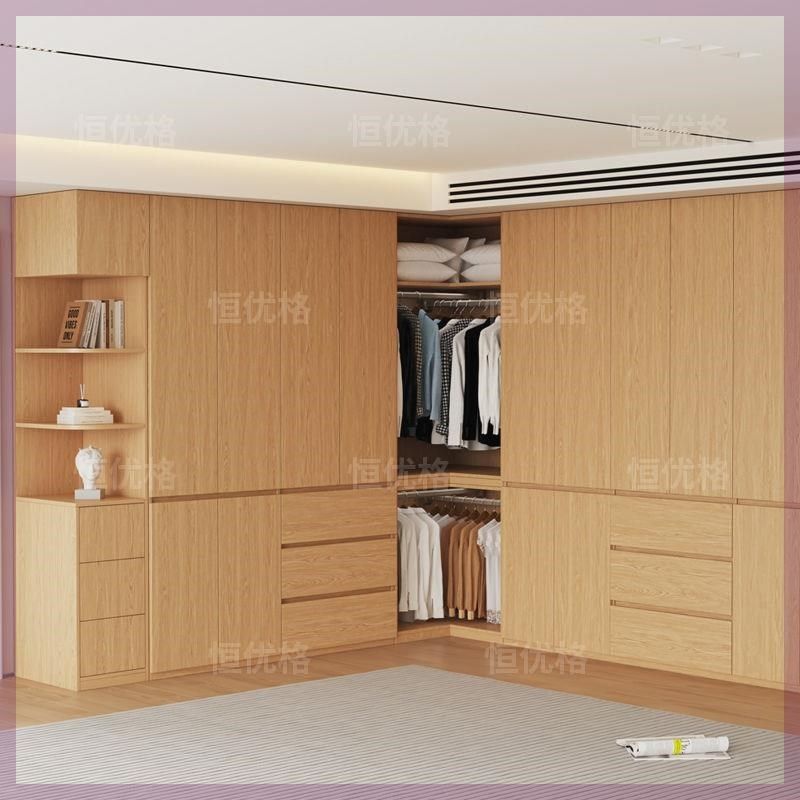 橡木全实木大衣柜转角柜衣帽间家用卧H室主卧隔墙分段式四六门柜,淘宝优惠券,粉丝福利购,淘宝优惠卷