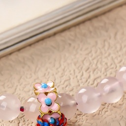 新中式粉水晶手链轻奢高级感天然水晶流苏手串送女友闺蜜礼物