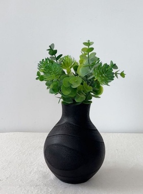 厂家供应桐木小花瓶室内创意民宿风格摆件家居园艺插花摆件