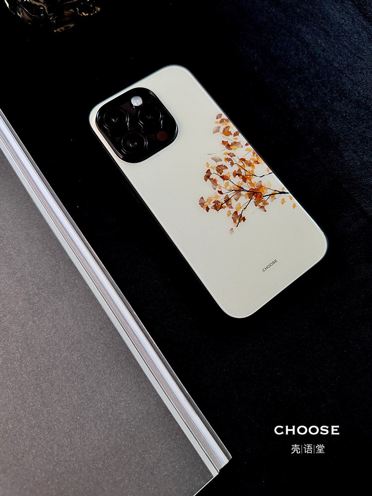 「银杏灼」壳语堂新中式适用于苹果iphone15Promax套iPhone14Pro玻璃手机壳13pro防滑12mini全包11/Xsmax/XR,淘宝优惠券,粉丝福利购,淘宝优惠卷