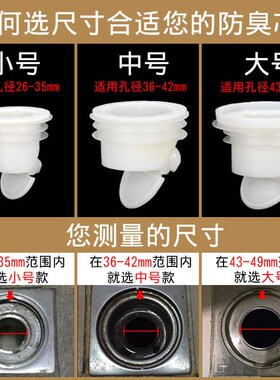 下水管防臭地漏芯地漏防臭器排水管下水道防臭密封圈卫生间地漏盖