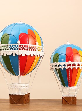 现货速发复古怀旧铁艺1世纪欧洲热气球吊饰模型酒吧吊挂家居饰品