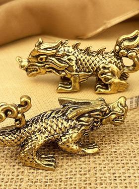 黄铜龙之九子狴犴赑屃螭吻蚣蝮椒图蒲牢狻猊饕餮睚眦摆件文玩把件