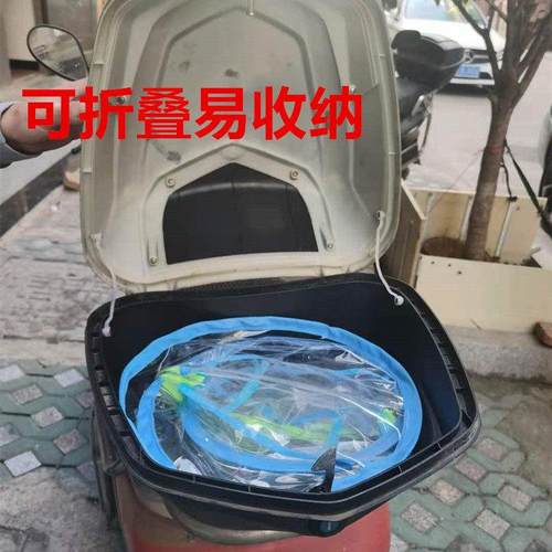 新款国标电动车前挡风板踏板摩托车机动单车高清透明挡雨膜可折叠 - 图2