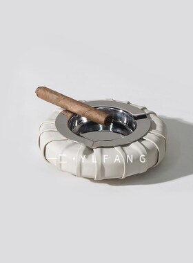 一匚 现代欧式几何褶皱纹理组合雪茄盘 样板间酒店会所桌面装饰