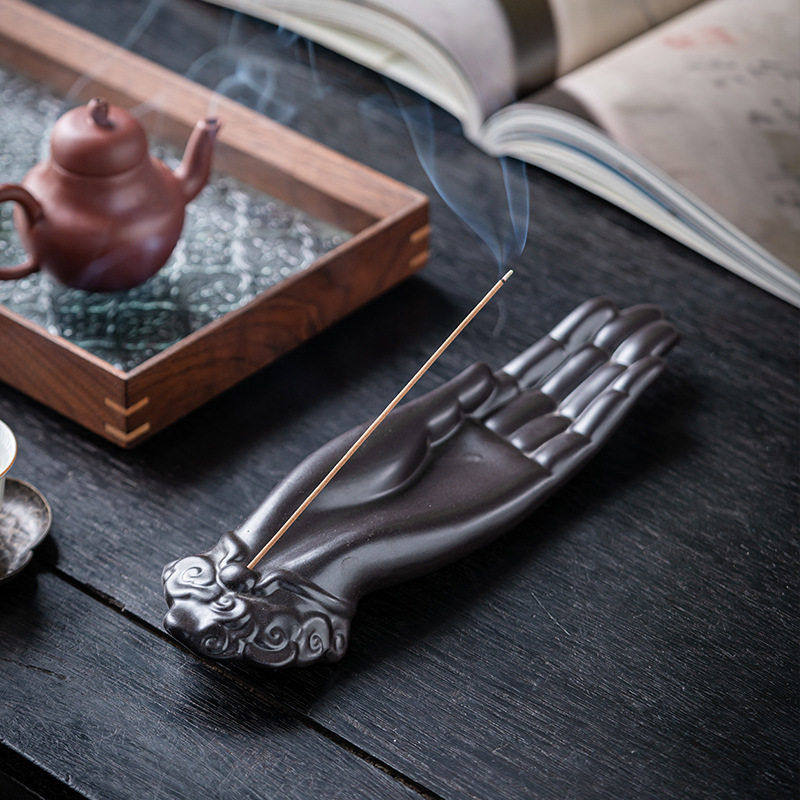 创意线香插香座禅意中式陶瓷斜香插摆件复古卧香炉插香器插香底座,淘宝优惠券,粉丝福利购,淘宝优惠卷