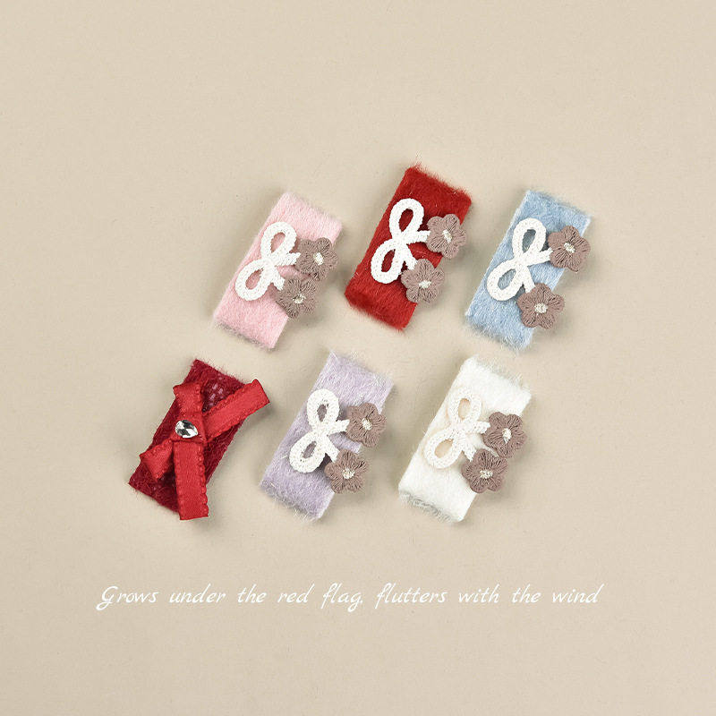 儿童蝴蝶结发夹bb夹毛绒布艺边夹可爱女童纯色发卡韩版头饰品,淘宝优惠券,粉丝福利购,淘宝优惠卷