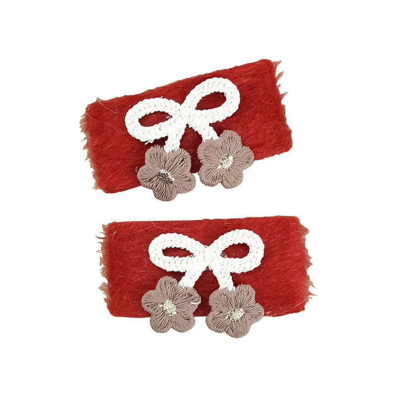 儿童蝴蝶结发夹bb夹毛绒布艺边夹可爱女童纯色发卡韩版头饰品,淘宝优惠券,粉丝福利购,淘宝优惠卷