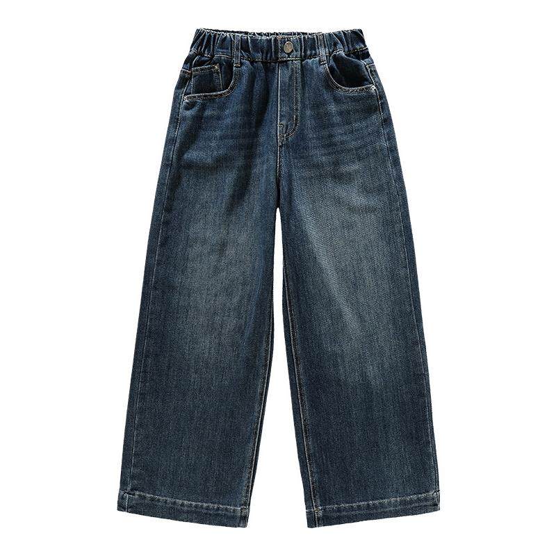 法国轻奢潮童女童裤子外穿秋冬潮女孩直筒阔腿儿童冬季加绒牛仔裤,淘宝优惠券,粉丝福利购,淘宝优惠卷