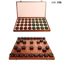 Chess China Chess Solid Wood Upscale Big Number Suit Red Wooden Pawn Portable Folding Chessboard Seniors Deliver Gifts