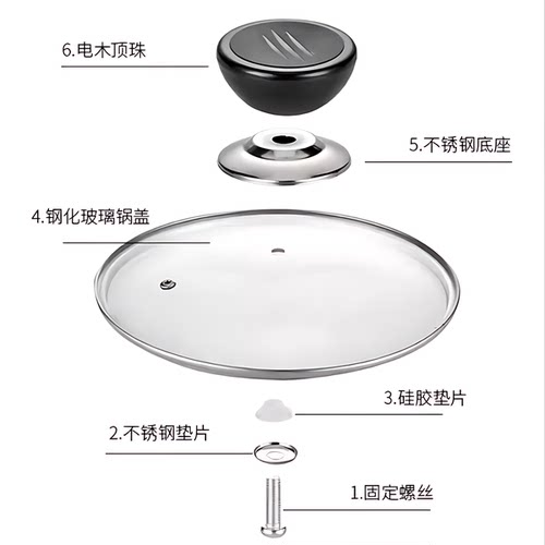 可替换通用锅盖子把手防烫锅盖手柄玻璃锅盖头厨房配件提手锅盖帽 - 图0