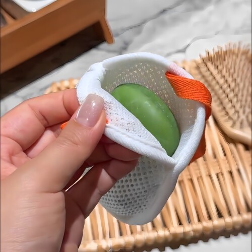 三明治肥皂袋起泡网双面香皂打泡网洗澡搓泡洗面奶洁面发泡网袋 - 图2