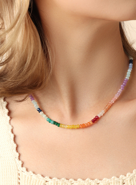 桑蕾彩虹糖明星同款串珠项链