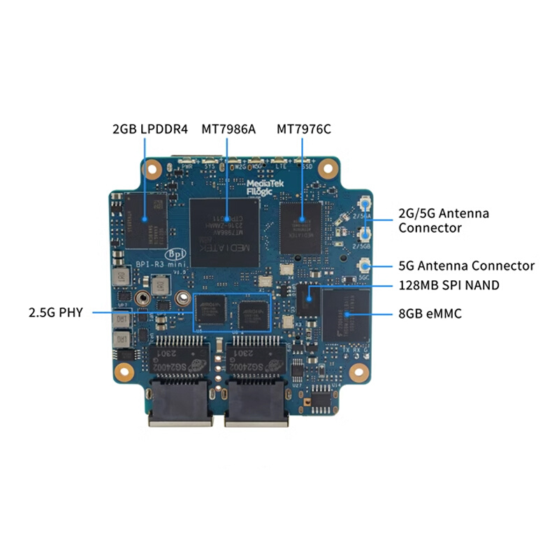 banana pi香蕉派BPI-R3 mini双2.5G软路由MTK7986嵌入式开发主板 - 图1