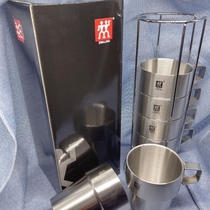 German Foreign Trade Stocks Tailstock Stainless Steel Suit Cups Tea Water Cup Coffee Cup With Handle Bilayer Thermal Insulation Anti-Fall