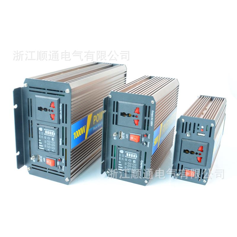 电瓶家用汽车载大功率纯正弦波逆变噐 12v24v48v变220v转换器500W