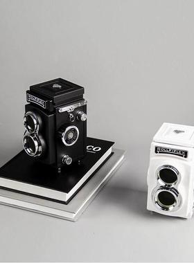 覆古双反相机模型样板间书房书桌摆件飘窗装饰品彷真道具摄影主题