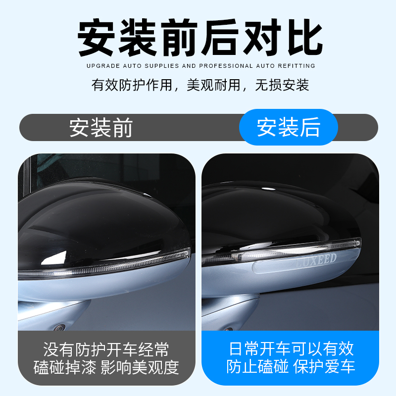 适用于智界S7后视镜防撞条车门防刮贴汽车专用外饰防碰撞用品改装 - 图2