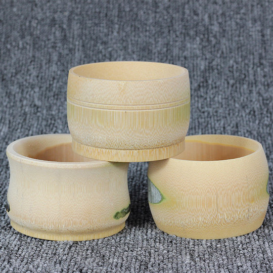 极高人家儿童无漆天然竹碗餐具家用大号竹碗竹制碗竹杯蒸饭毛竹筒