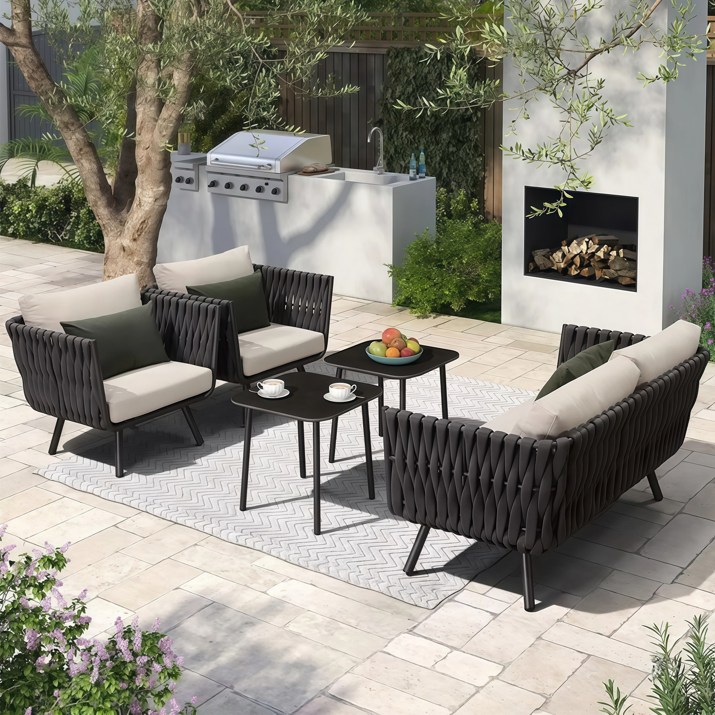 户外沙发组合别墅民宿酒店海景阳光房休闲区室外庭院花园藤编藤椅,淘宝优惠券,粉丝福利购,淘宝优惠卷