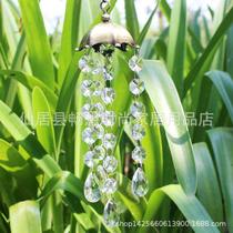 Creative Crystal Wind Bells Hanging Accessories Metal Hexagon Hat Garden Balcony Adornment Pendant Accessories
