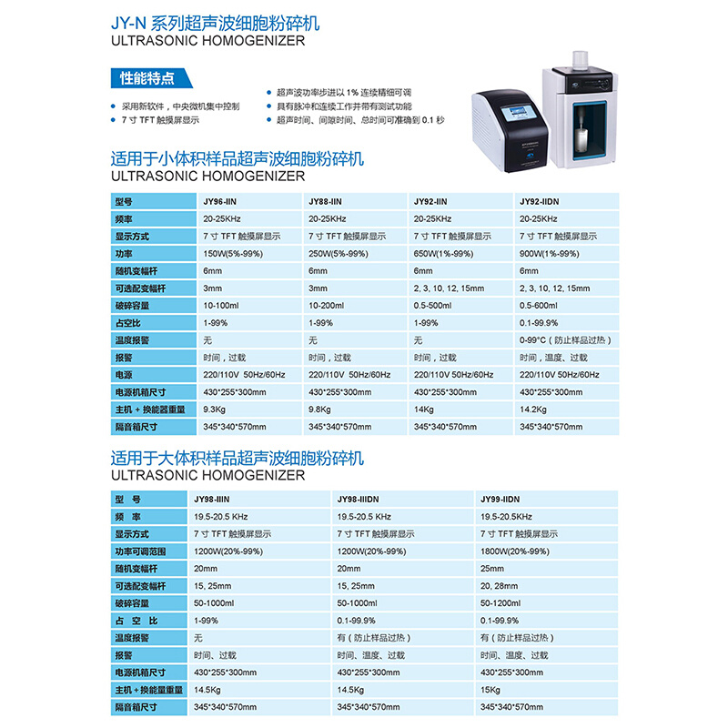 JY88/92/96/98-IIIDN超声波细胞粉碎机细胞破碎仪裂解仪-图2