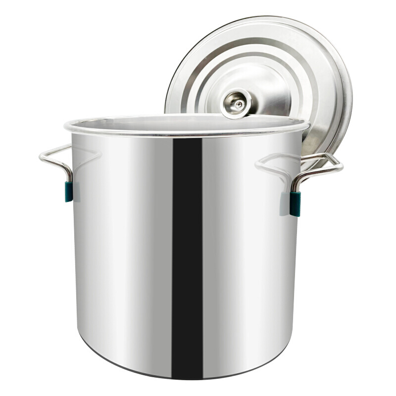 不锈钢桶圆桶带盖商用汤桶烧水桶卤桶炖锅大容量加厚家用米桶汤锅 - 图3