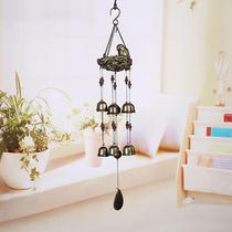 Resin Bird Nest wind Suzuki hanging decoration Color bell Bell Outdoor Garden Little Bird Pendant
