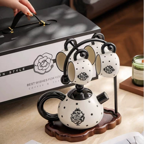 茶壶茶杯套装法式复古陶瓷茶具家用客厅茶几泡茶壶茶杯茶具 - 图0