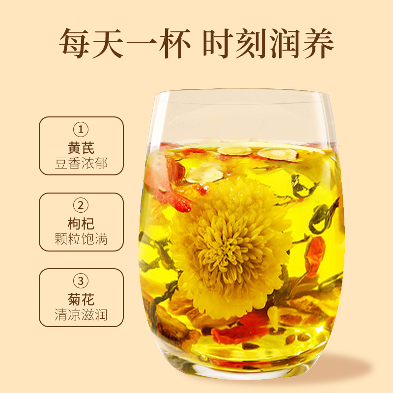 杞利元菊花枸杞决明子茶男女士熬夜肝护养生茶包黄芪红枣茯苓正品