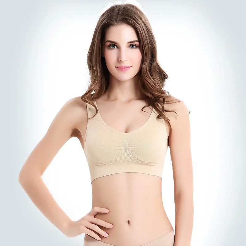 Women's seamless Bra No pad Brassiere Underwear chest sleep-图3