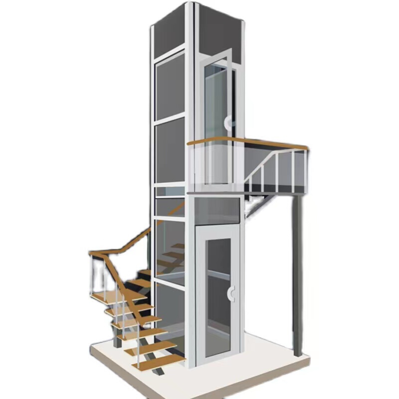 小型家用电梯无机房二四层别墅室内液压升降机曳引复式阁楼观光梯-图3