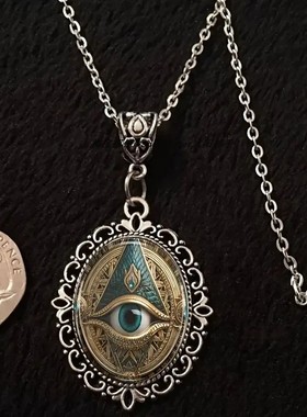 哥特式evileye恶魔之眼玻璃项链