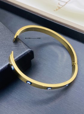 滴油土耳其蓝眼睛镶边手镯