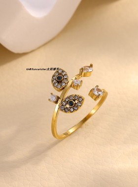 恶魔之眼不锈钢开口戒指