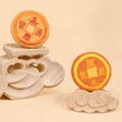 绒馍馍毛绒古钱币挂件盲盒铜钱五帝钱毛绒玩具包包书包挂饰