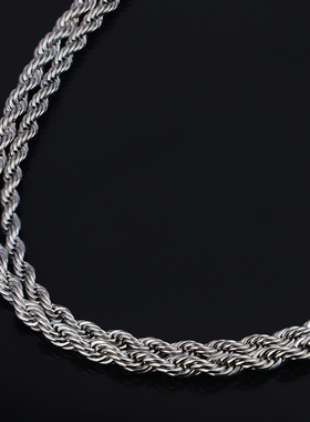 痞帅轻奢麻花链邓为同款项链
